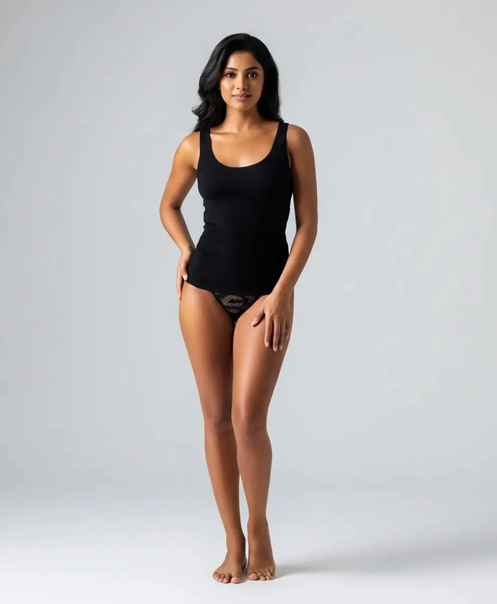 Black tank shapewear top — Rainy Garment